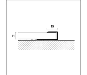 Typ RCF - Schlupfprofil Alu 22460601 Abschlussprofil (Bodenbelagspr